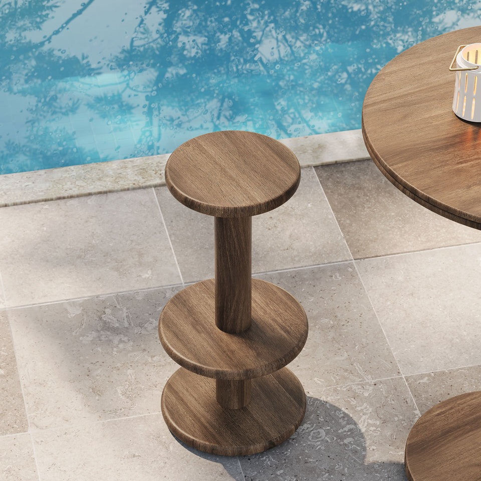 Neo 15 Inch Round Indoor - Outdoor Patio Wood Bar Stools by Modway