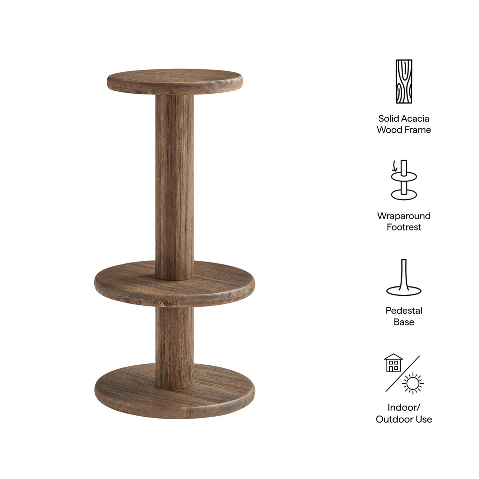 Neo 15 Inch Round Indoor - Outdoor Patio Wood Bar Stools by Modway
