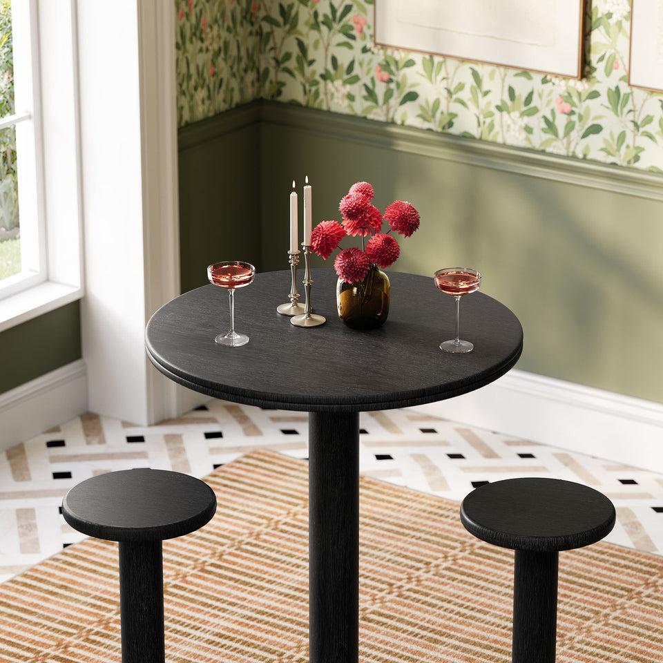 Neo 3-Piece Round Indoor - Outdoor Patio Wood Bar Table And Stool Set by Modway