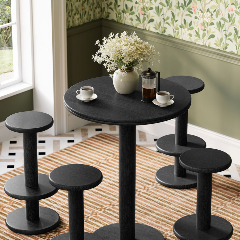Neo 5-Piece Round Indoor - Outdoor Round Patio Bar Table And Stool Set by Modway