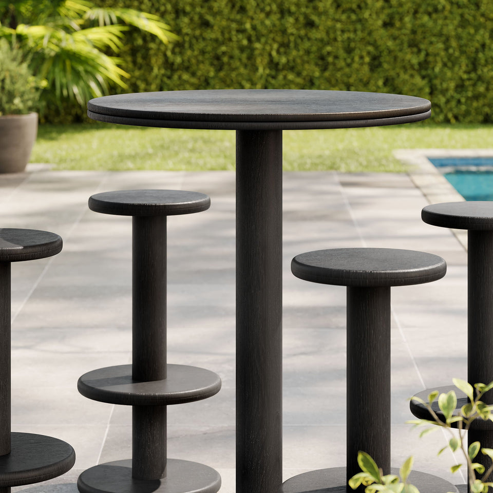 Neo 5-Piece Round Indoor - Outdoor Round Patio Bar Table And Stool Set by Modway
