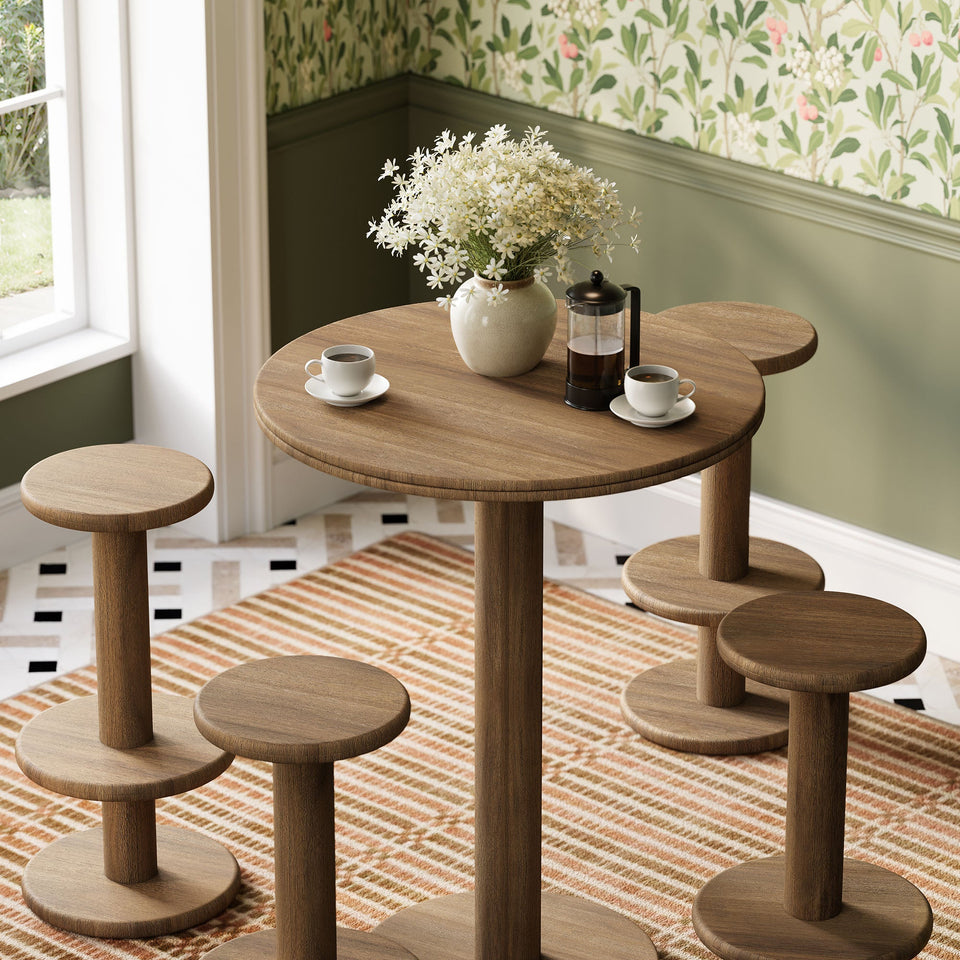 Neo 5-Piece Round Indoor - Outdoor Round Patio Bar Table And Stool Set by Modway