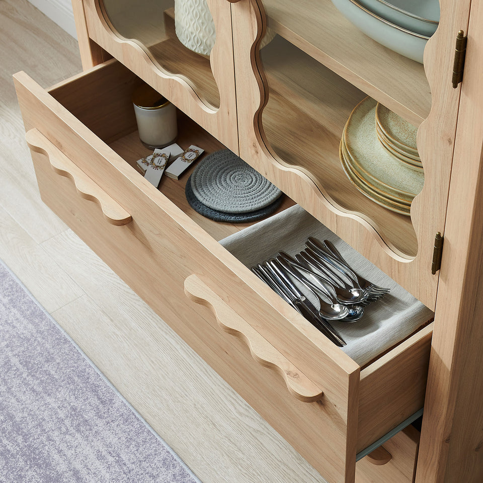 Rory 76 Inch Arched Kitchen Pantry Display Cabinet by Modway
