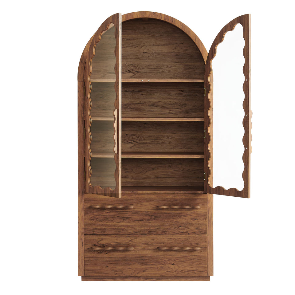 Rory 76 Inch Arched Kitchen Pantry Display Cabinet by Modway