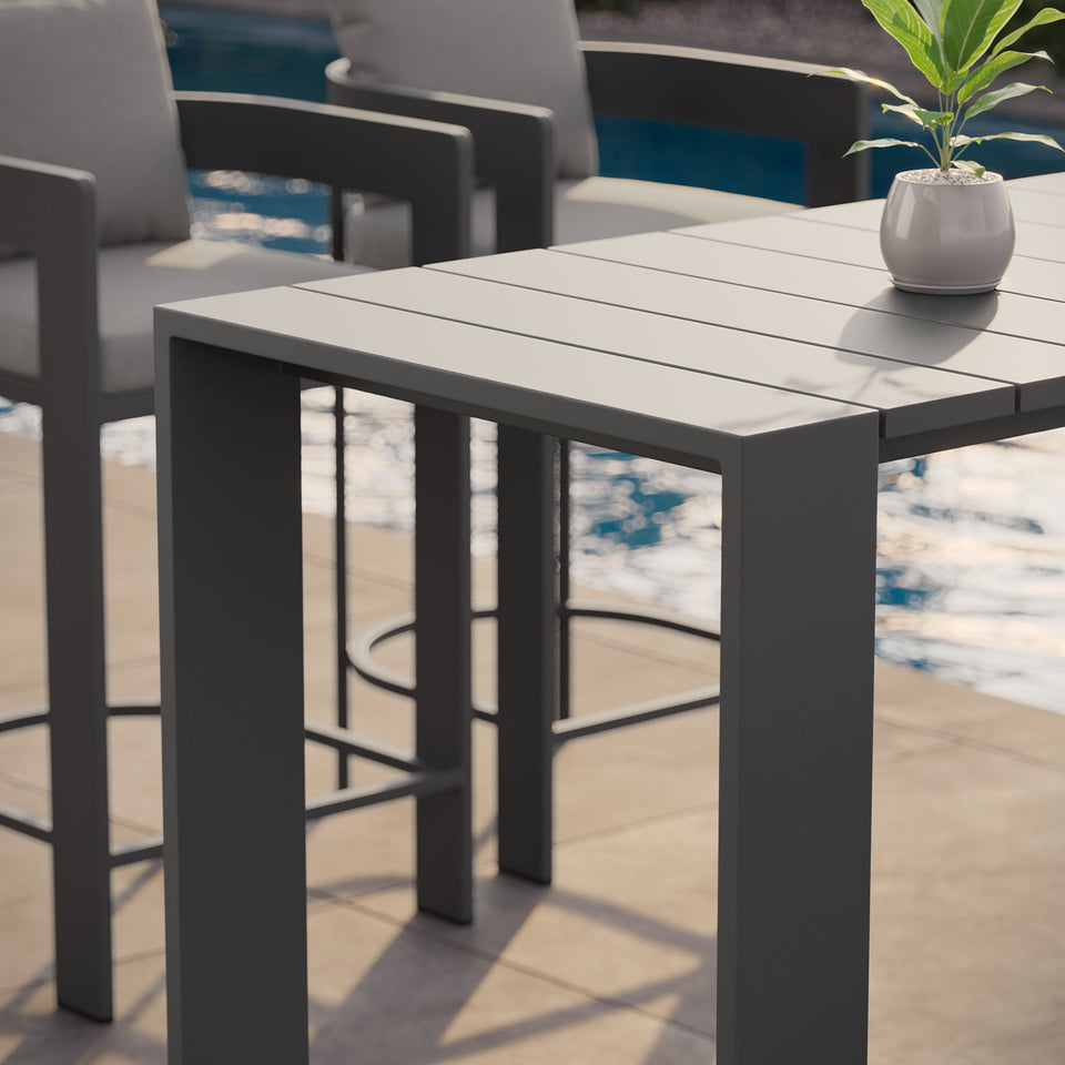 Tahoe 59 Inch Rectangle Outdoor Patio Aluminum Bar Table by Modway