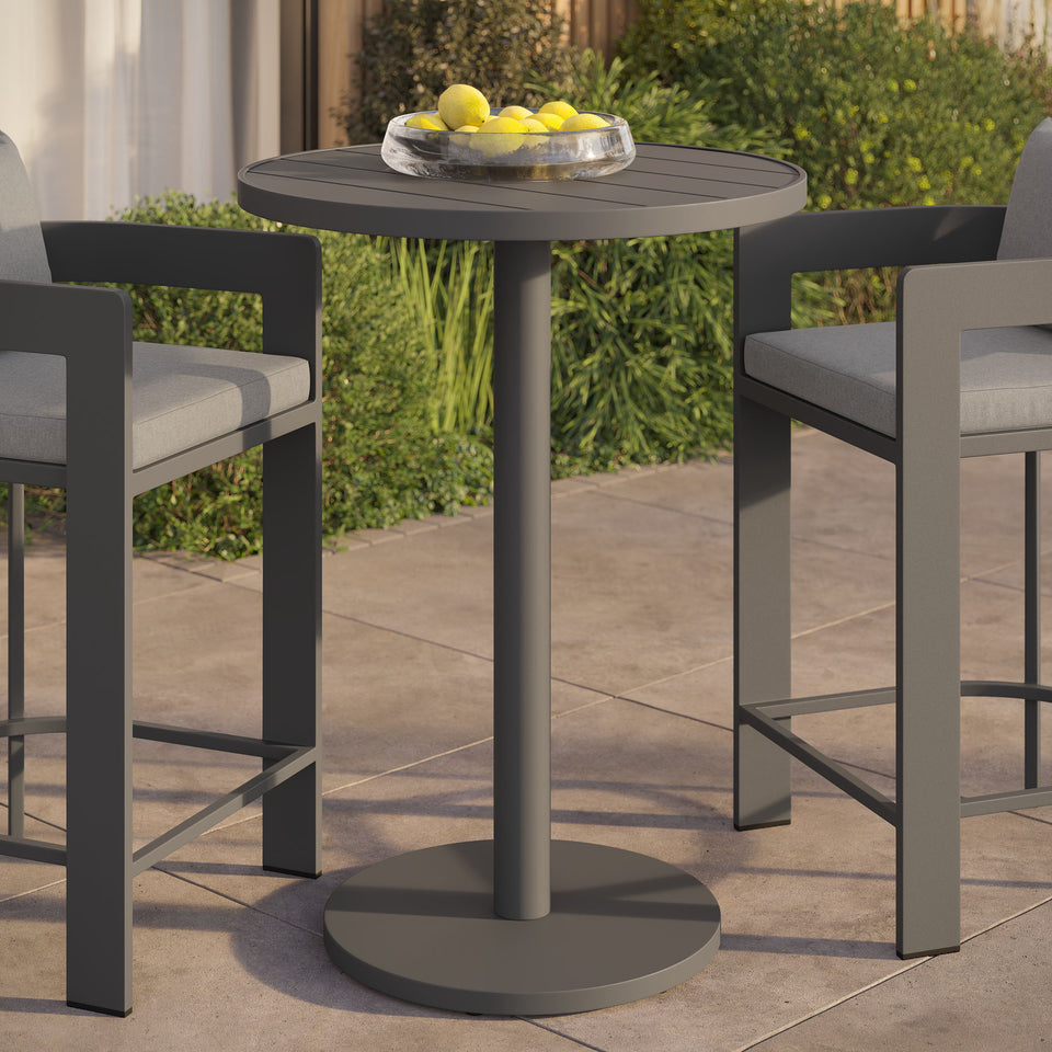 Tahoe 31 Inch Round Outdoor Patio Aluminum Bar Table by Modway