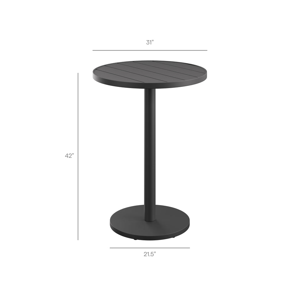 Tahoe 31 Inch Round Outdoor Patio Aluminum Bar Table by Modway
