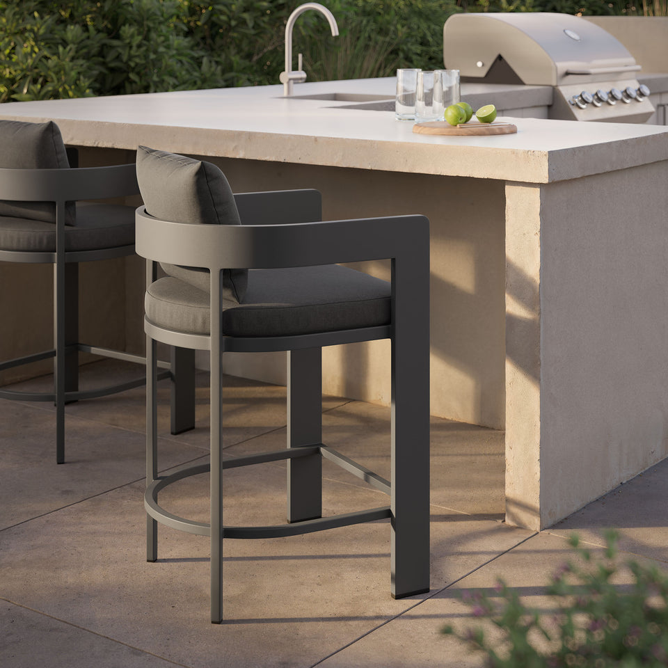 Tahoe Outdoor Patio Patio Aluminum Counter Stool by Modway