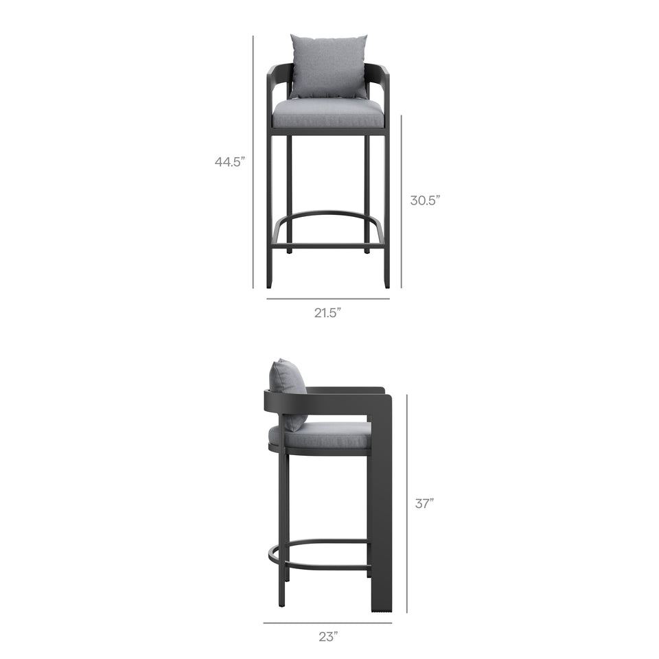 Tahoe 3-Piece Outdoor Patio Aluminum Bar Set by Modway