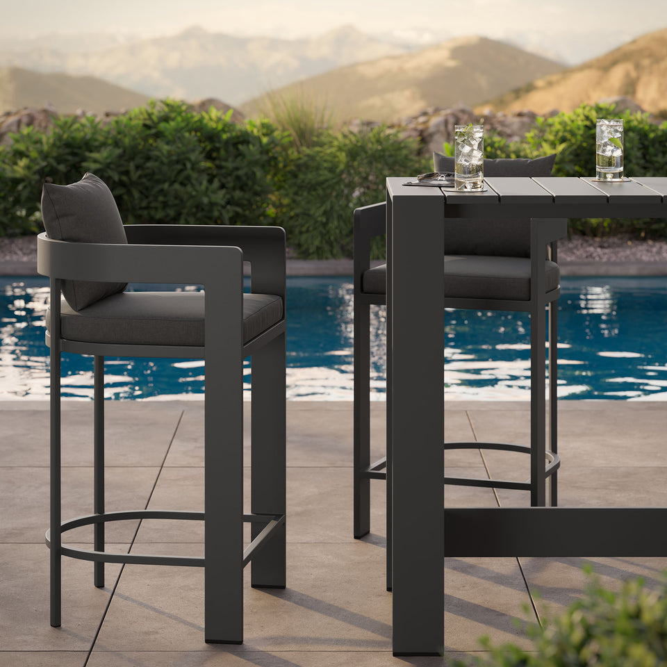 Tahoe 3-Piece Outdoor Patio Aluminum Bar Table Set by Modway