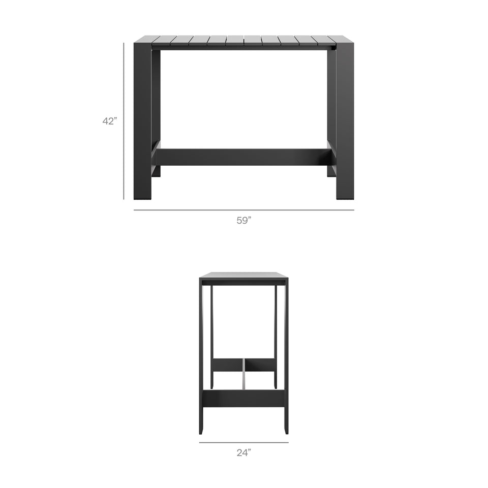 Tahoe 3-Piece Outdoor Patio Aluminum Bar Table Set by Modway