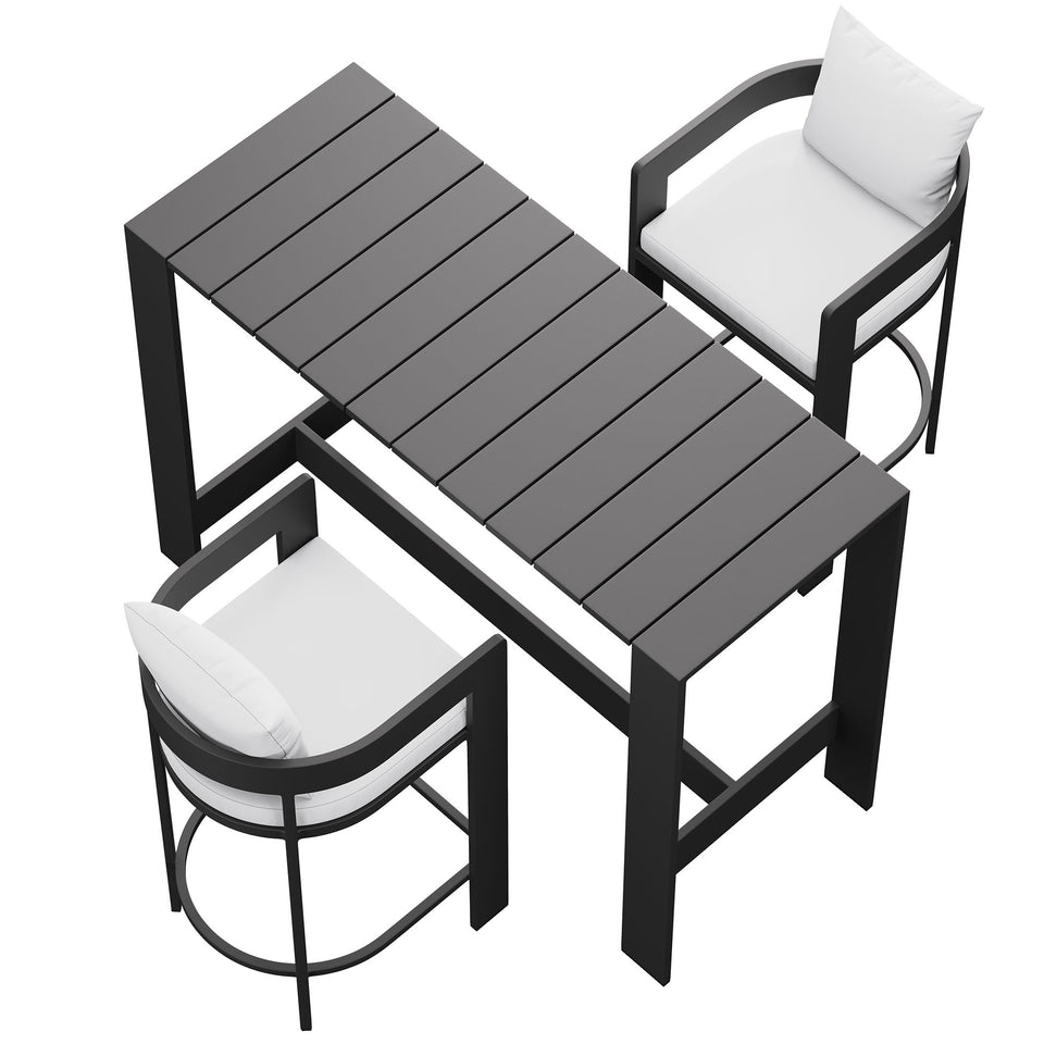 Tahoe 3-Piece Outdoor Patio Aluminum Bar Table Set by Modway