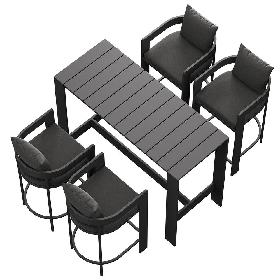 Tahoe 5-Piece Outdoor Patio Bar Table Set by Modway