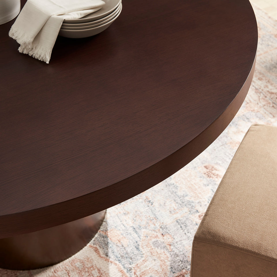 Annette 54 Inch Round Pedestal Base Dining Table by Modway