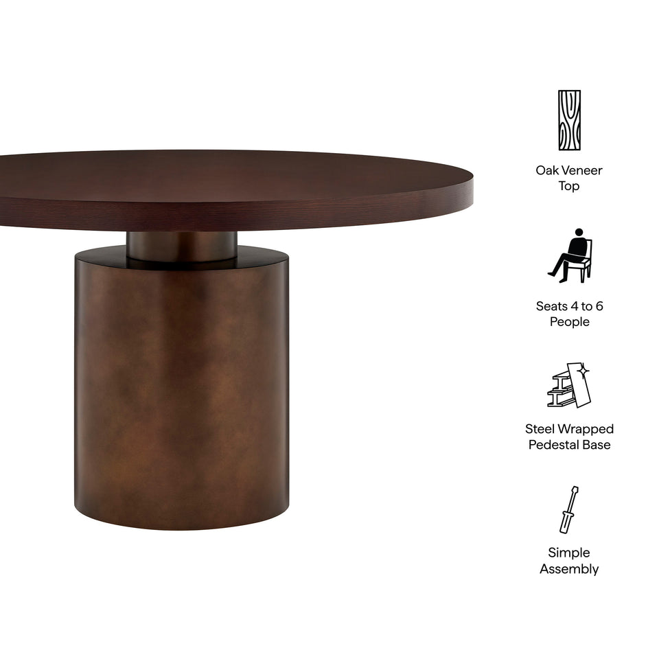 Annette 54 Inch Round Pedestal Base Dining Table by Modway