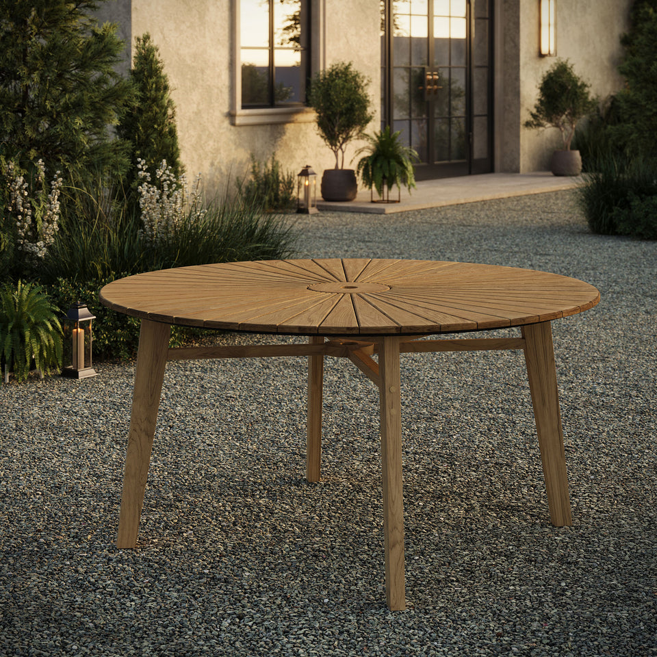 Cielo 59" Sunburst Outdoor Patio Teak Dining Table by Modway