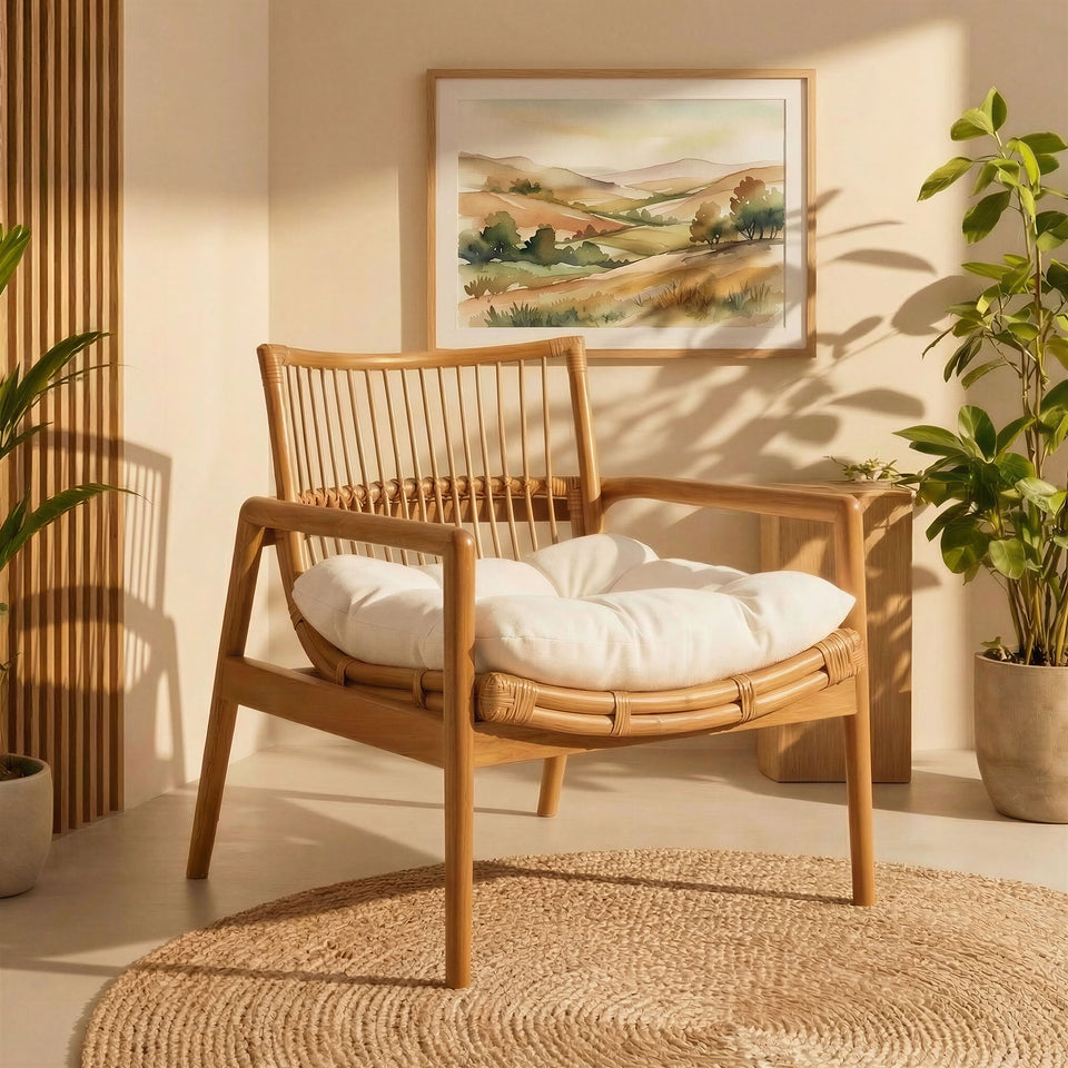 Tula Wood Rattan Lounge Chair by Modway