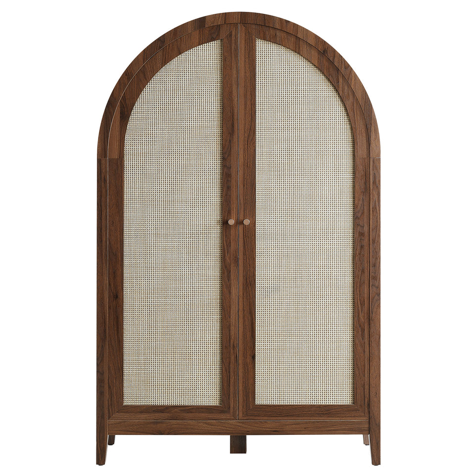 Calista 63 Inch Arched Storage Cabinet With Folding Desk by Modway