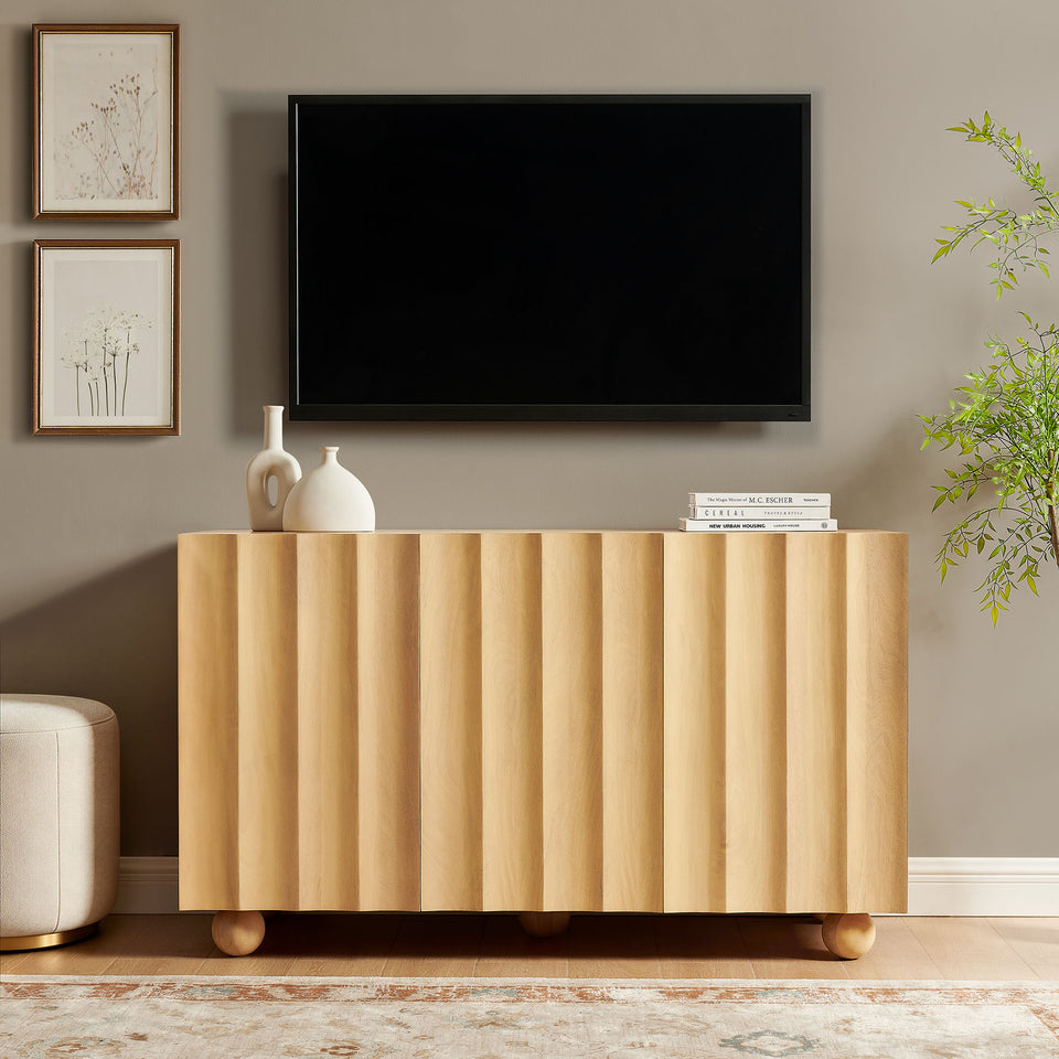 Sorren 54 Inch Scalloped Wood 3-Door Sideboard by Modway