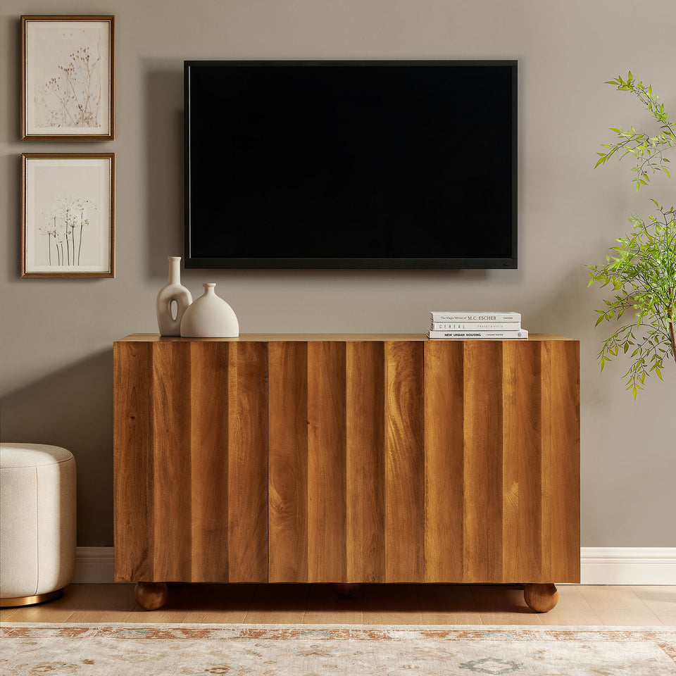 Sorren 54 Inch Scalloped Wood 3-Door Sideboard by Modway