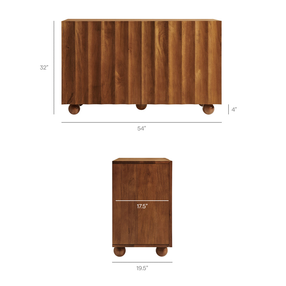 Sorren 54 Inch Scalloped Wood 3-Door Sideboard by Modway