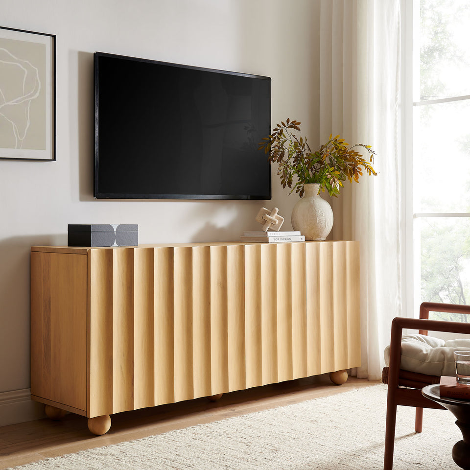 Sorren 72 Inch Scalloped Wood 4-Door Sideboard by Modway
