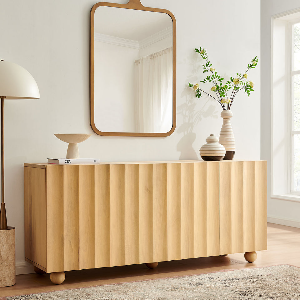 Sorren 72 Inch Scalloped Wood 4-Door Sideboard by Modway