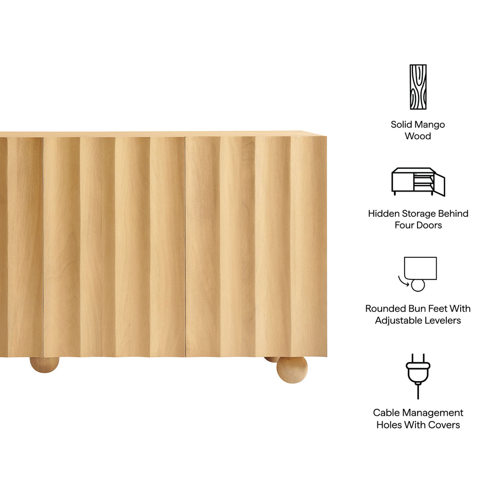 Sorren 72 Inch Scalloped Wood 4-Door Sideboard by Modway
