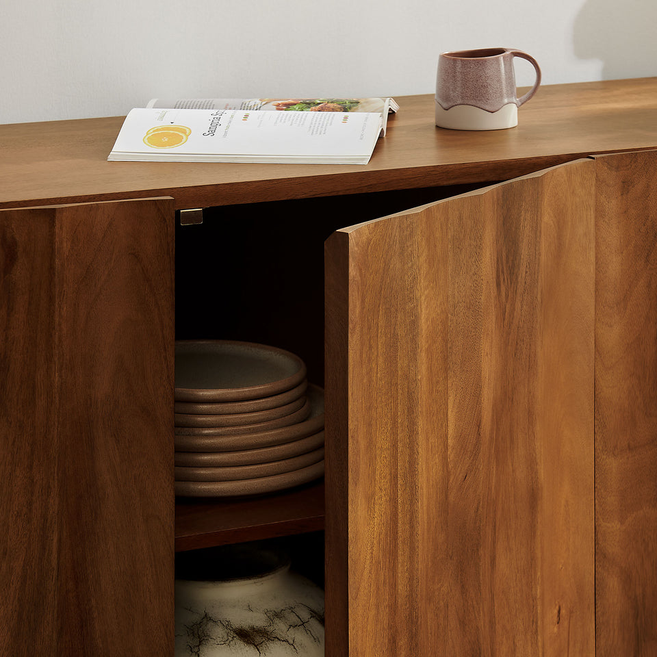 Sorren 72 Inch Scalloped Wood 4-Door Sideboard by Modway