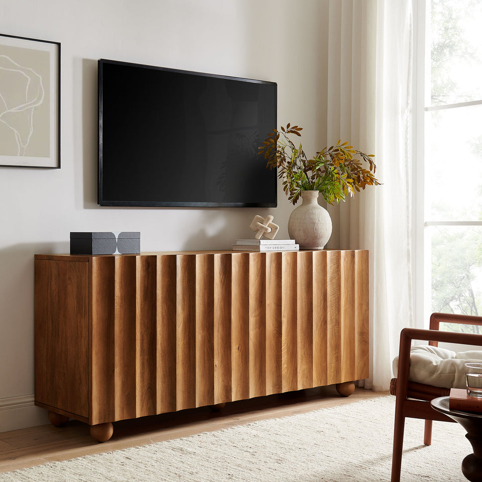 Sorren 72 Inch Scalloped Wood 4-Door Sideboard by Modway