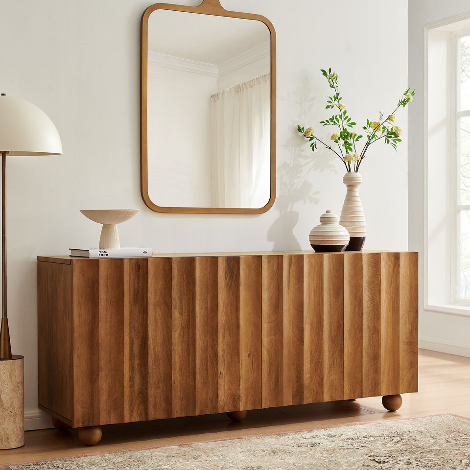 Sorren 72 Inch Scalloped Wood 4-Door Sideboard by Modway