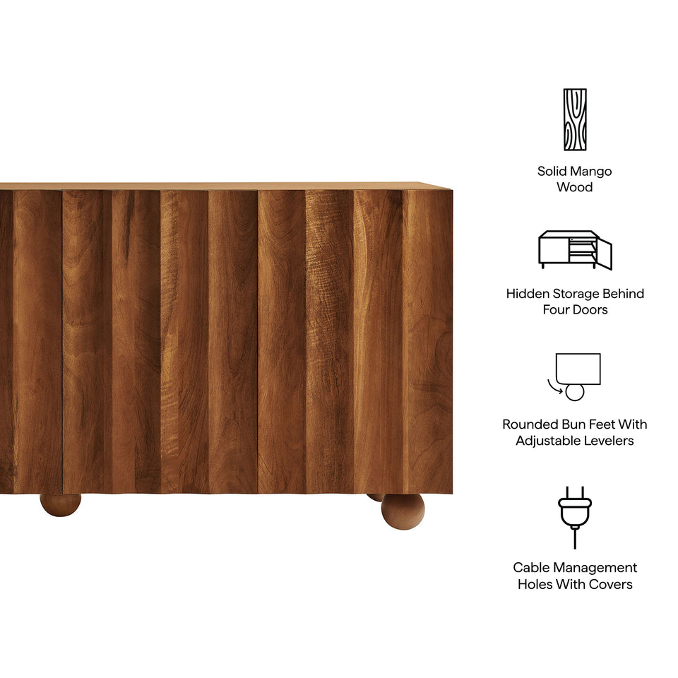 Sorren 72 Inch Scalloped Wood 4-Door Sideboard by Modway