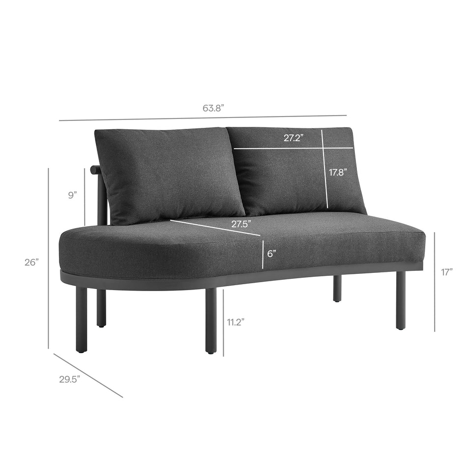 Porta 4 Piece Outdoor Patio Aluminum Modular Sofa Set by Modway