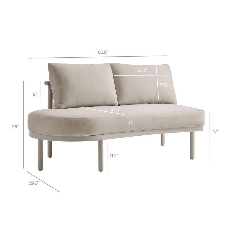 Porta 2 Piece Outdoor Patio Aluminum Modular Sofa by Modway