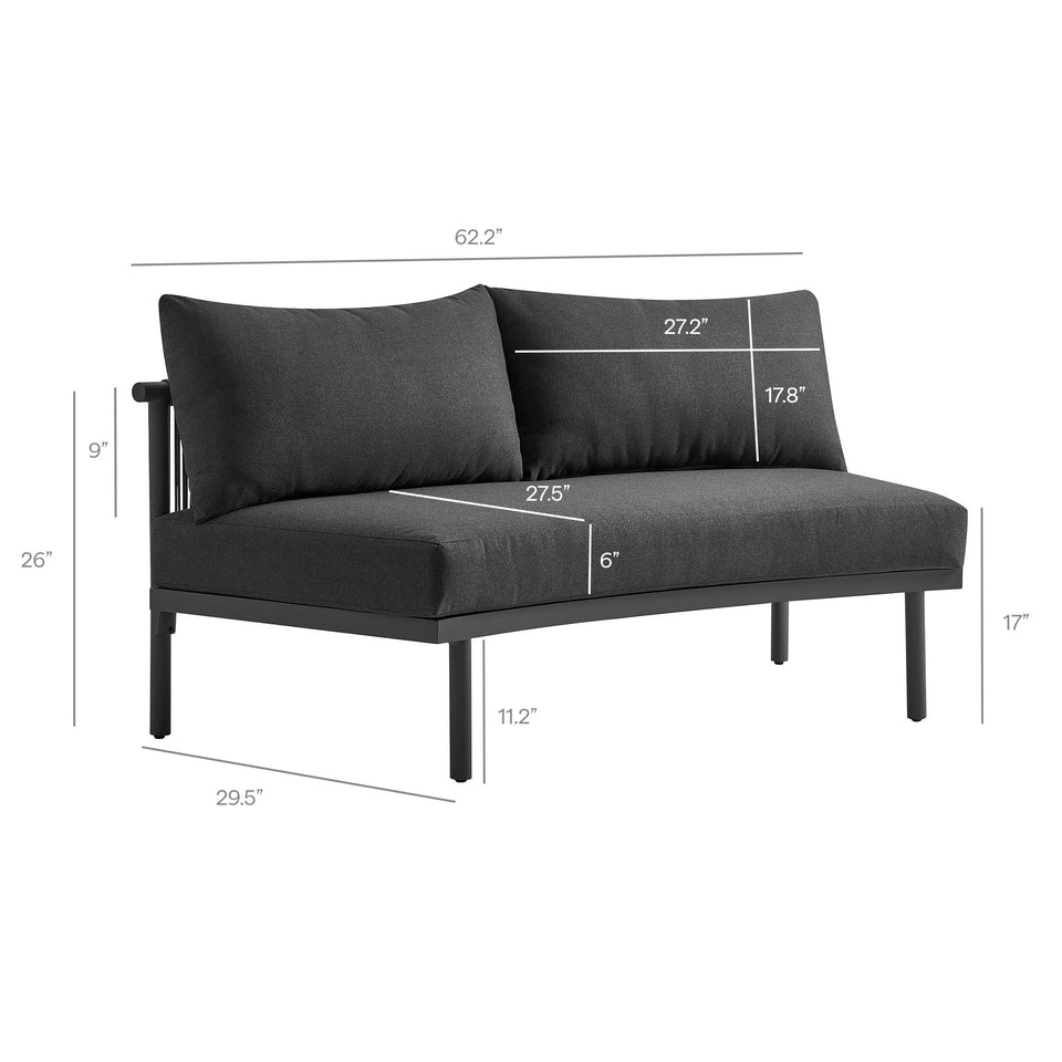 Porta Armless Outdoor Patio Aluminum Modular Piece by Modway