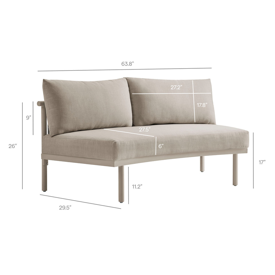 Porta 5 Piece Outdoor Patio Aluminum Modular Sofa Set by Modway