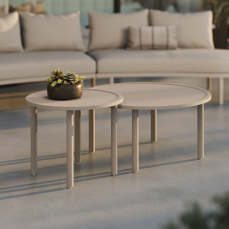 Porta 2 Piece Nesting Outdoor Patio Aluminum Coffee Table Set by Modway