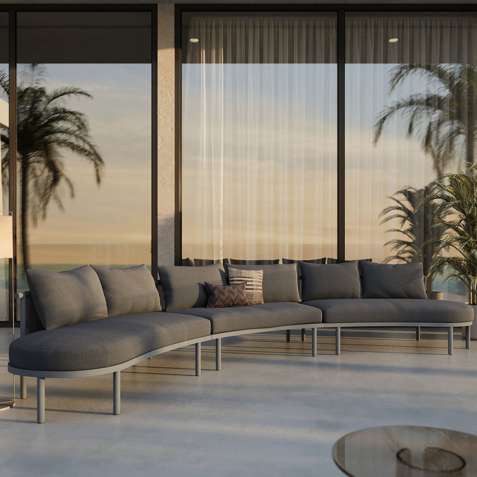 Porta 3 Piece Outdoor Patio Aluminum Modular Sofa by Modway