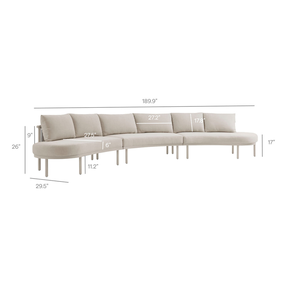 Porta 3 Piece Outdoor Patio Aluminum Modular Sofa by Modway