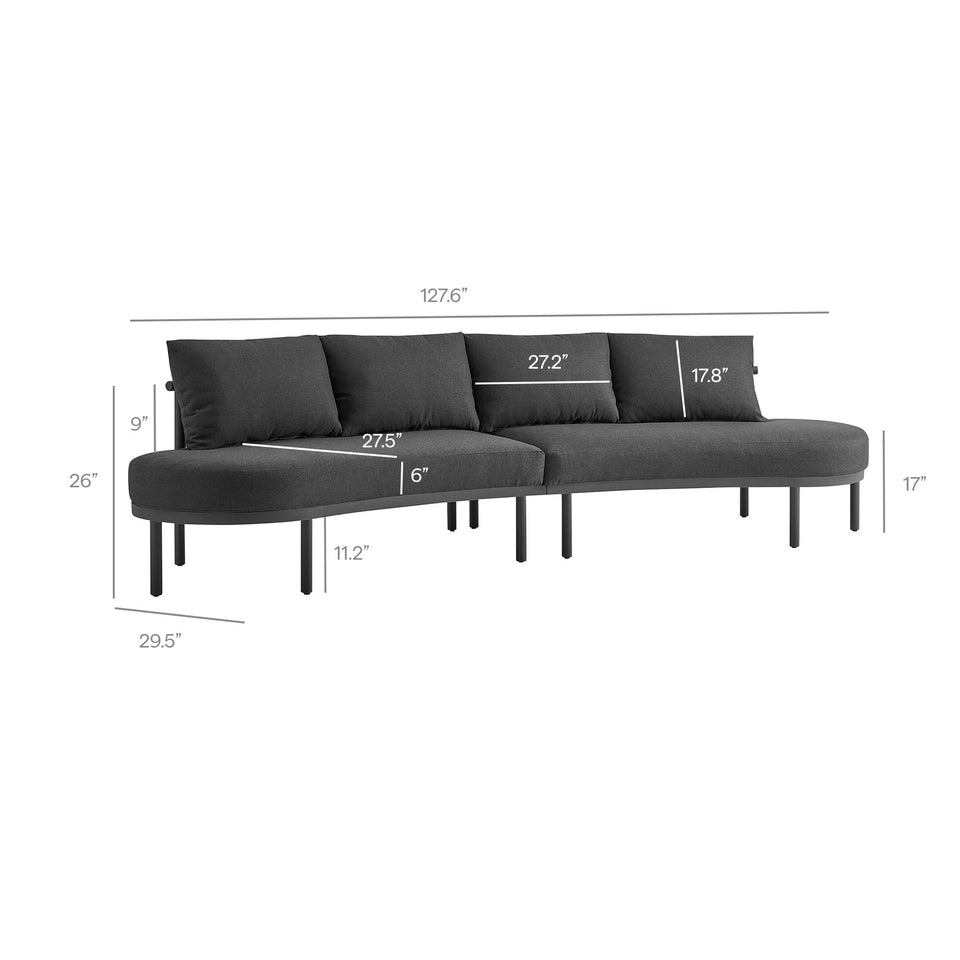 Porta 4 Piece Outdoor Patio Aluminum Modular Sofa Set by Modway