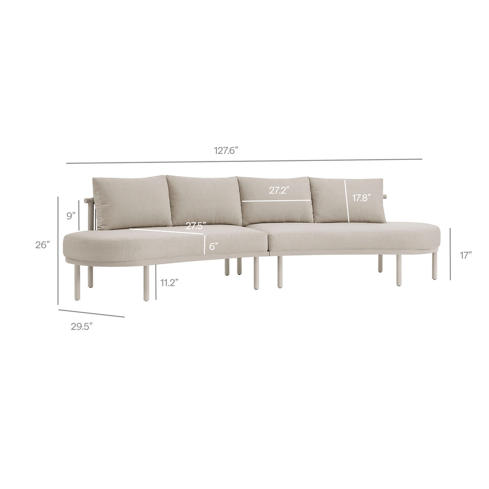Porta 4 Piece Outdoor Patio Aluminum Modular Sofa Set by Modway