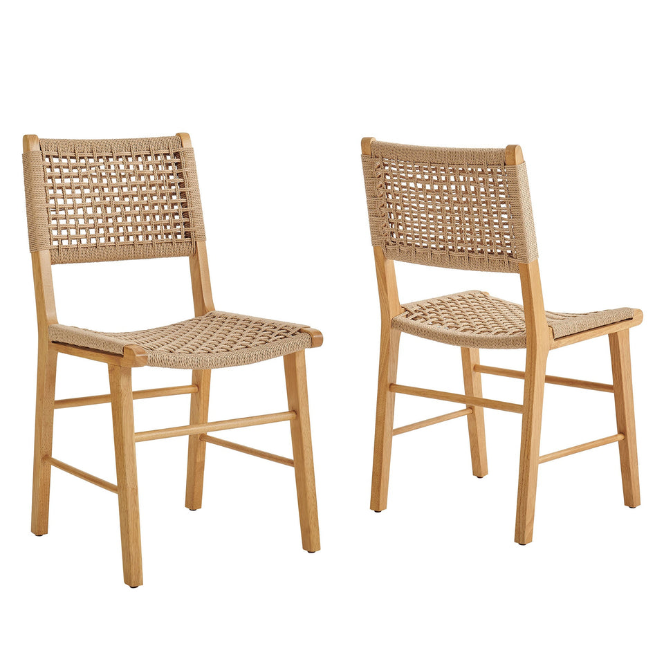 Tindra Woven Dining Chairs Set of 2 by Modway