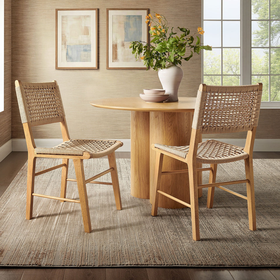 Tindra Woven Dining Chairs Set of 2 by Modway