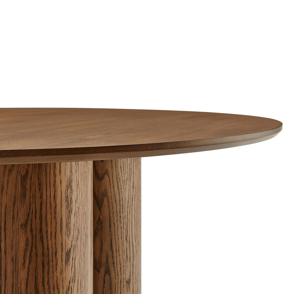 Renwick 47 Inch Oak Veneer Round Pedestal Dining Table by Modway