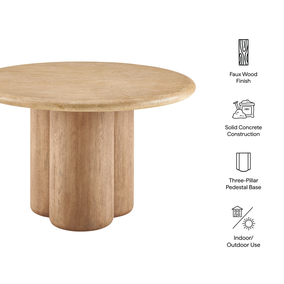 Tori 48 Inch Round Indoor and Outdoor Patio Dining Table by Modway