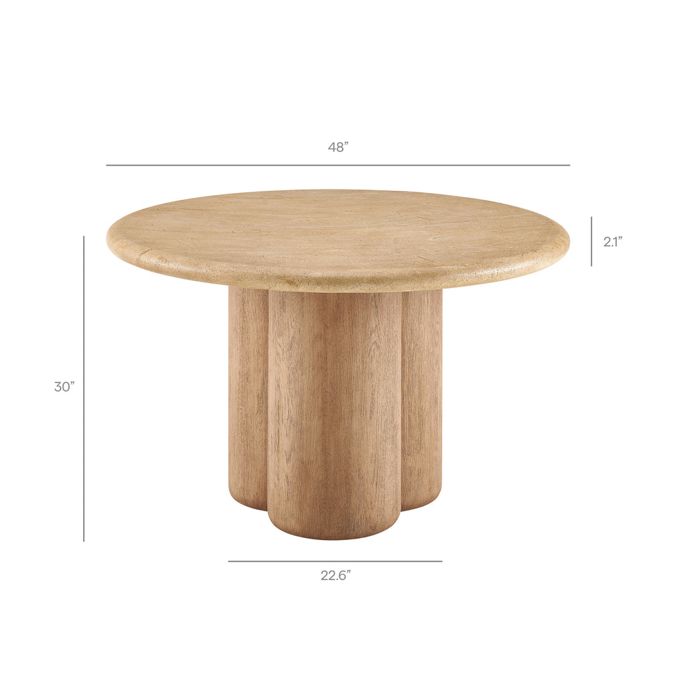 Tori 48 Inch Round Indoor and Outdoor Patio Dining Table by Modway