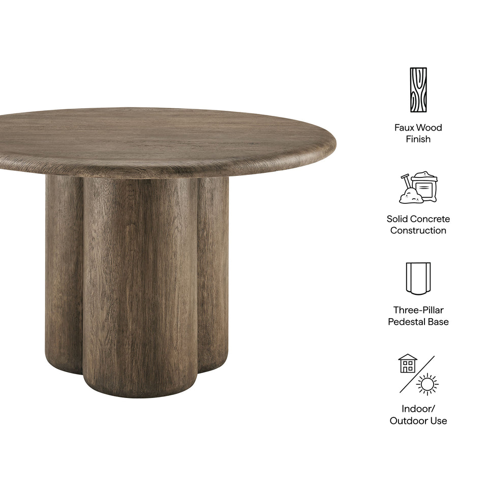 Tori 48 Inch Round Indoor and Outdoor Patio Dining Table by Modway