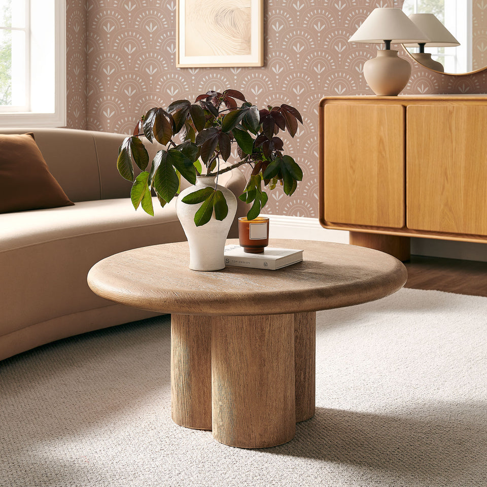Tori 31 Inch Round Indoor and Outdoor Patio Coffee Table by Modway