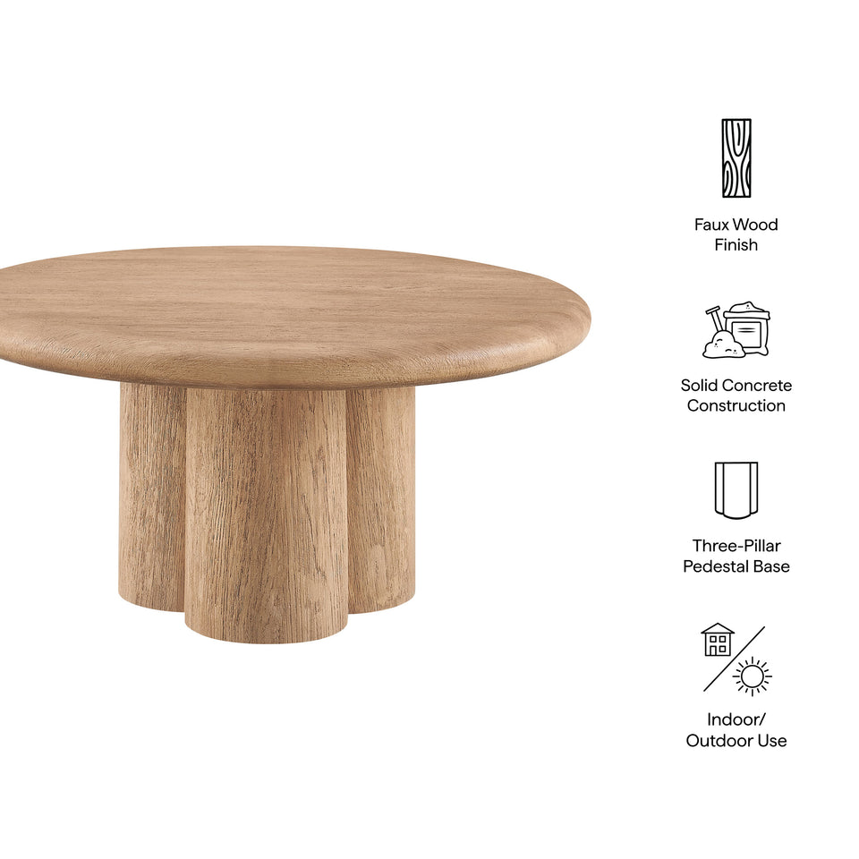 Tori 31 Inch Round Indoor and Outdoor Patio Coffee Table by Modway