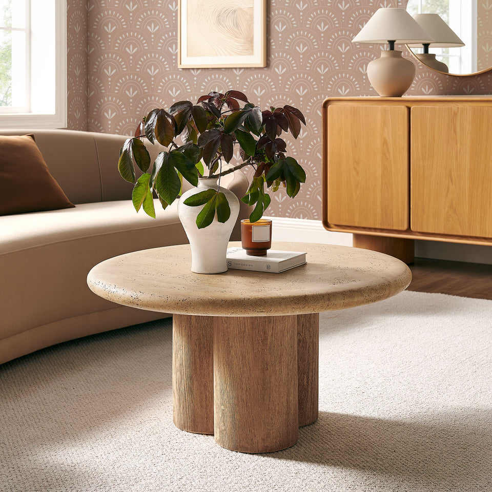 Tori 31 Inch Round Indoor and Outdoor Patio Coffee Table by Modway